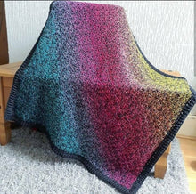 Load image into Gallery viewer, Rainbow and black crochet baby/lap blanket
