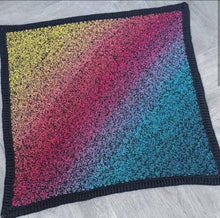 Load image into Gallery viewer, Rainbow and black crochet baby/lap blanket
